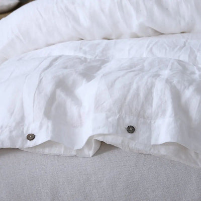 Housse de couette lin blanc
