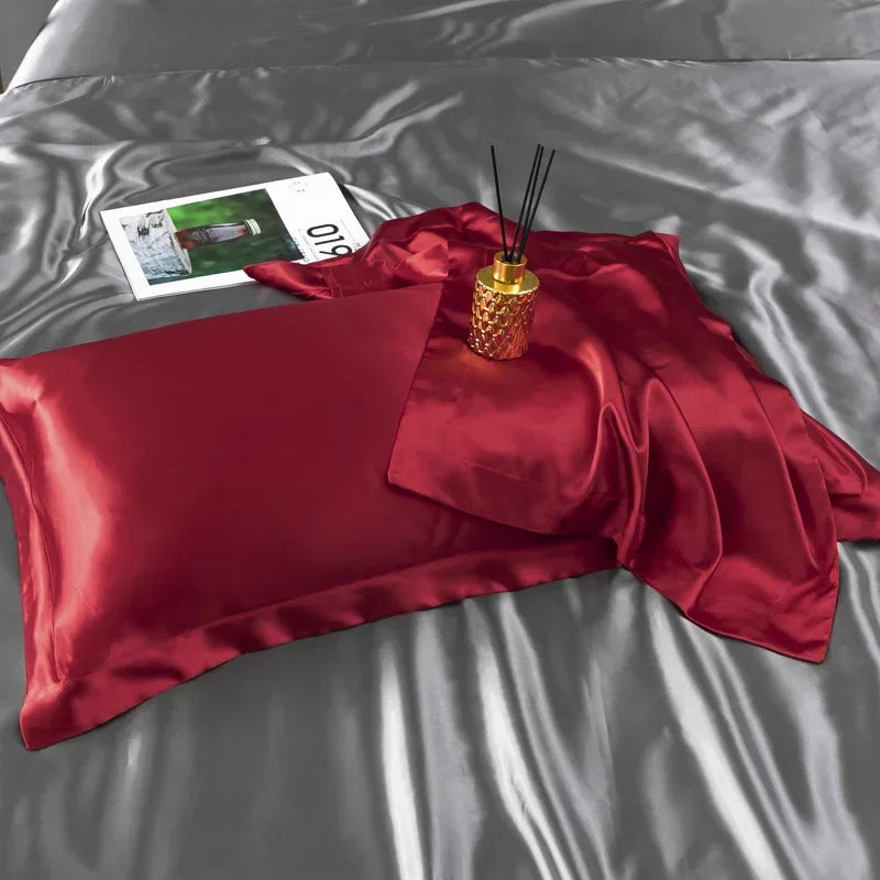 Taie d'Oreiller en Soie - PureSilkDream™ - Rouge