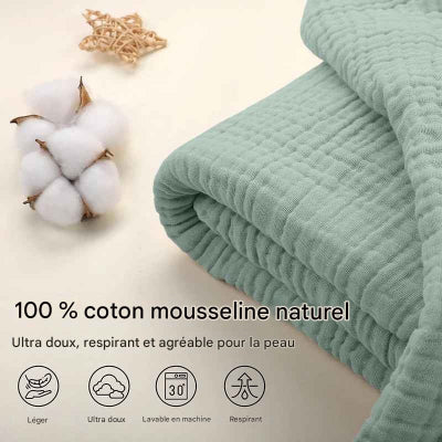 caracteristiques couverture mousseline verte