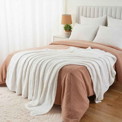 couverture mousseline blanche vue cote