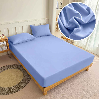 drap housse bleu pale