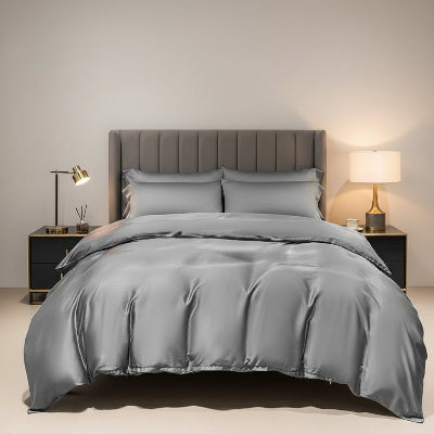 housse de couette 240x260 gris pale sur lit