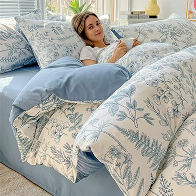 housse de couette bleu ciel