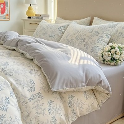 housse de couette bleu