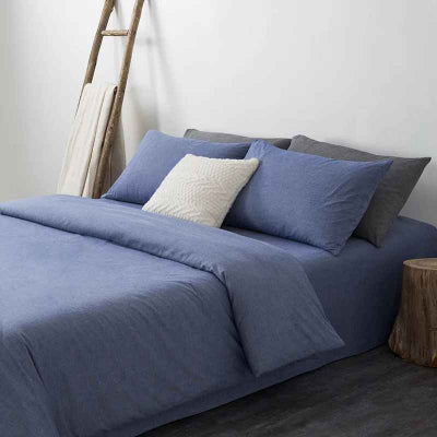 housse de couette bleue