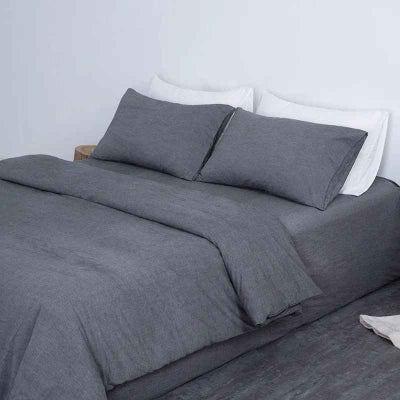 housse de couette grise