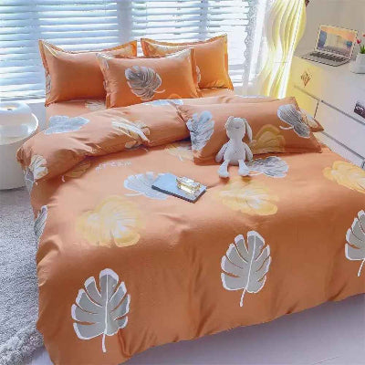 housse de couette orange lit angle