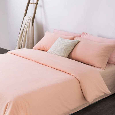 housse de couette rose pale