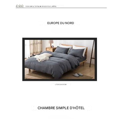 housse de couette sur lit style hotel