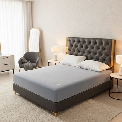 housse de matelas sur matelas lit