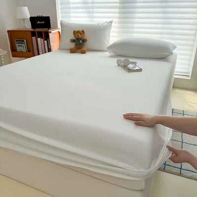 installation drap blanc sur matelas