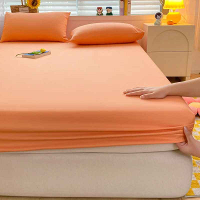 installation draps housse orange