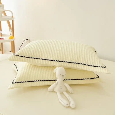 oreillers assortis couette ete jaune