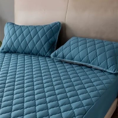 taie doreiller bleu matelasser