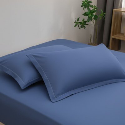 Taie d'oreiller bleu