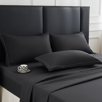 Taie d'oreiller noire